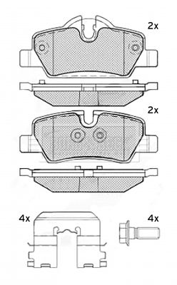 BORG & BECK Комплект тормозных колодок, дисковый тормоз BBP2495